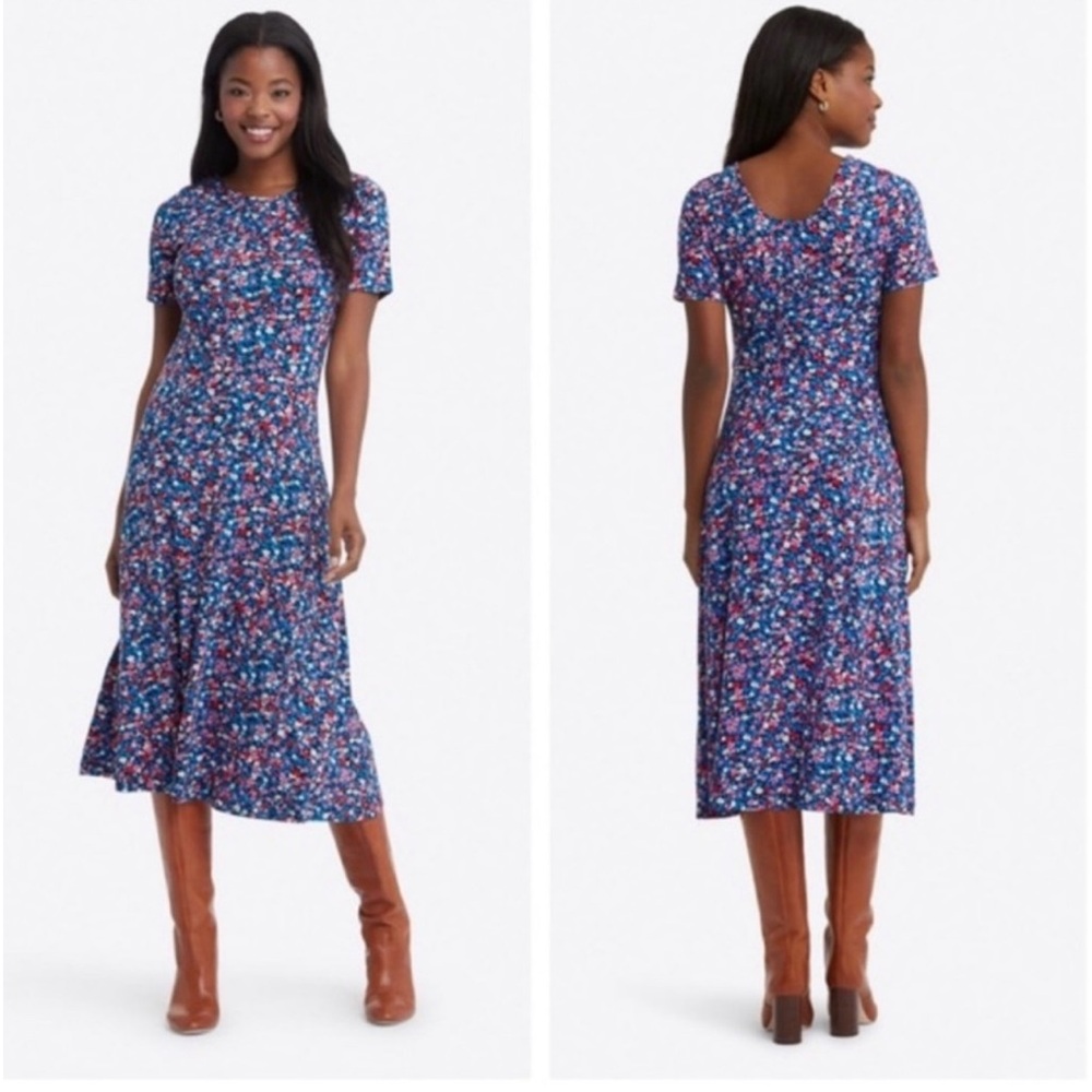 Draper James size XL Tammy Ditsy Floral T-Shirt Midi Dress